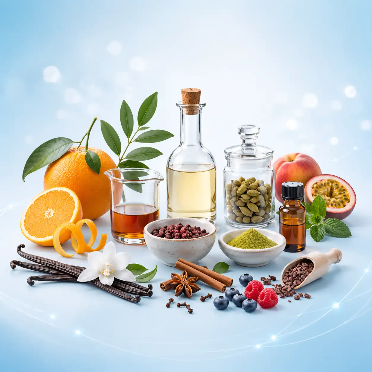 Ingredientes naturales, extractos y aceites esenciales para la industria de sabores y alimentos