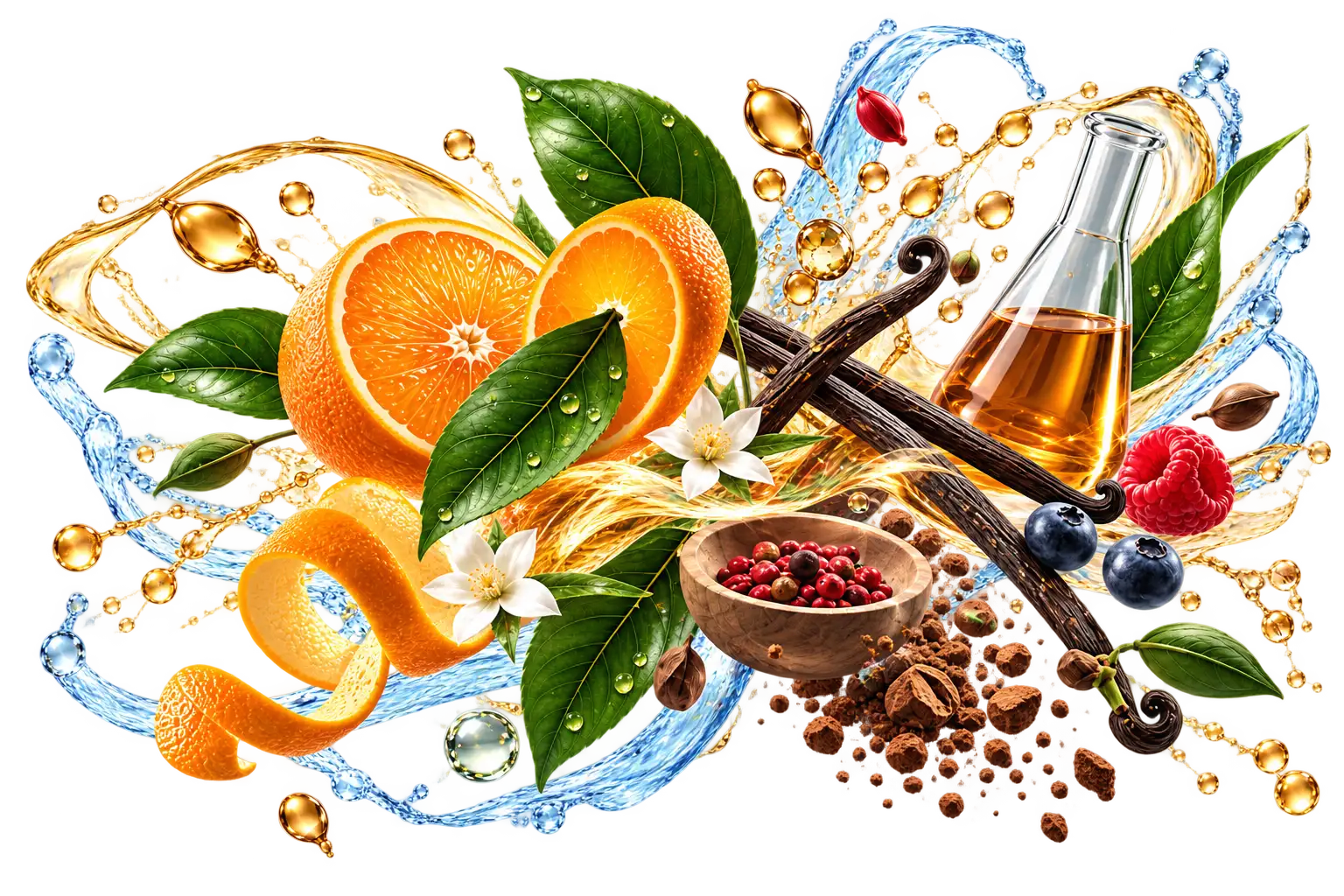 Ingredientes naturales, extractos y aceites esenciales para la industria de sabores y alimentos